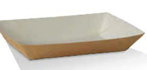 Kraft/White Paper Tray 2 - S 110x75x40mm (150pc x 6slv,  900pc/ctn)