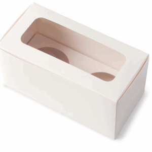 7" Long Window Cake Box t/s 2 Hole Insert