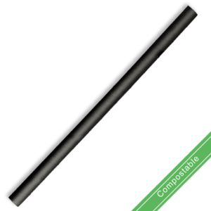 Straw FSC Paper Cocktail Black 4.5mm
