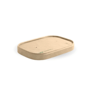 Kraft Paper Lid PLA Coated Kraft Rectangular Deli Container 172x120