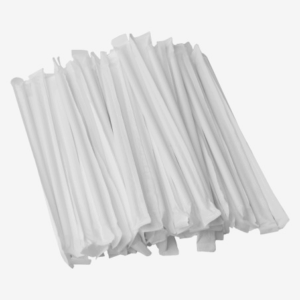 Paper Straw Regular-Plain White-Individually Wrapped